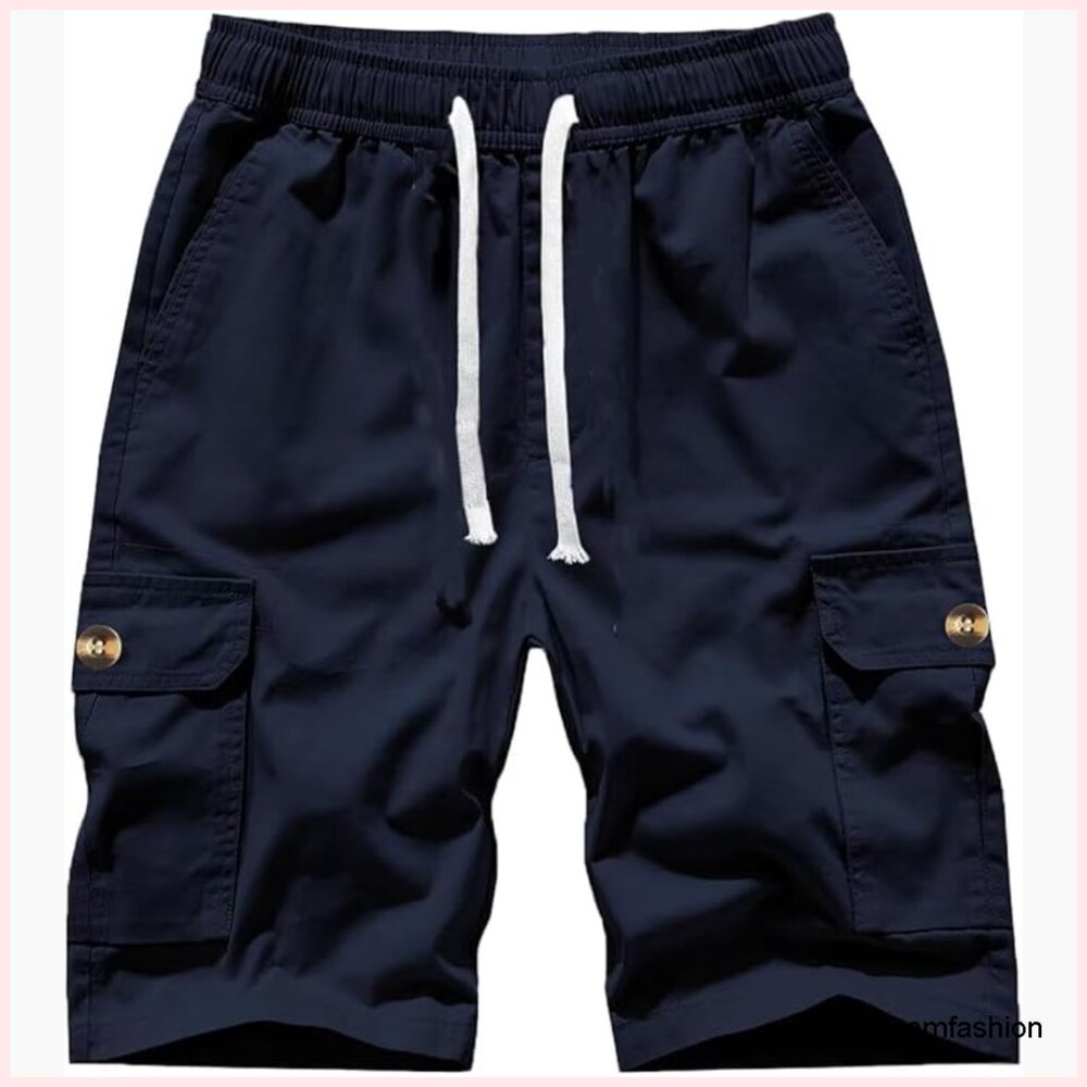 Women's Cargo Hiking Shorts With Drawstring Waist, 5 Pockets, Knee Length